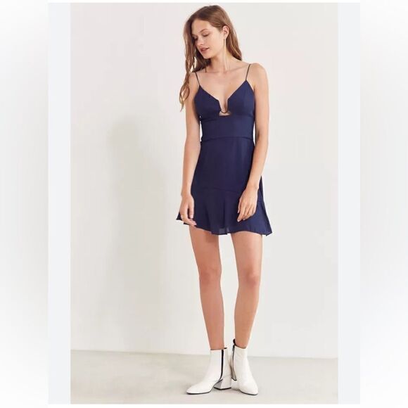 NWT Finders Keepers Mercurial Bustier Mini Blue Dress Tank Backless  Size S - Picture 1 of 10
